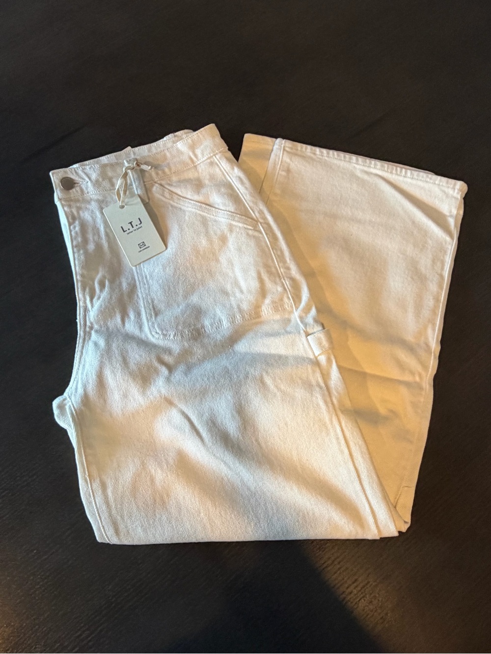 White Women's Jeans - High-Rise Relaxed Straight Carpenter Pant
